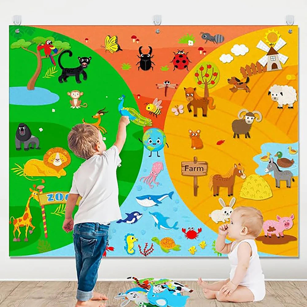 My First Daily Calendar Montessori Felt Story Board Set Loop Time Learning Center, A Weekly Chart For Children's Learning