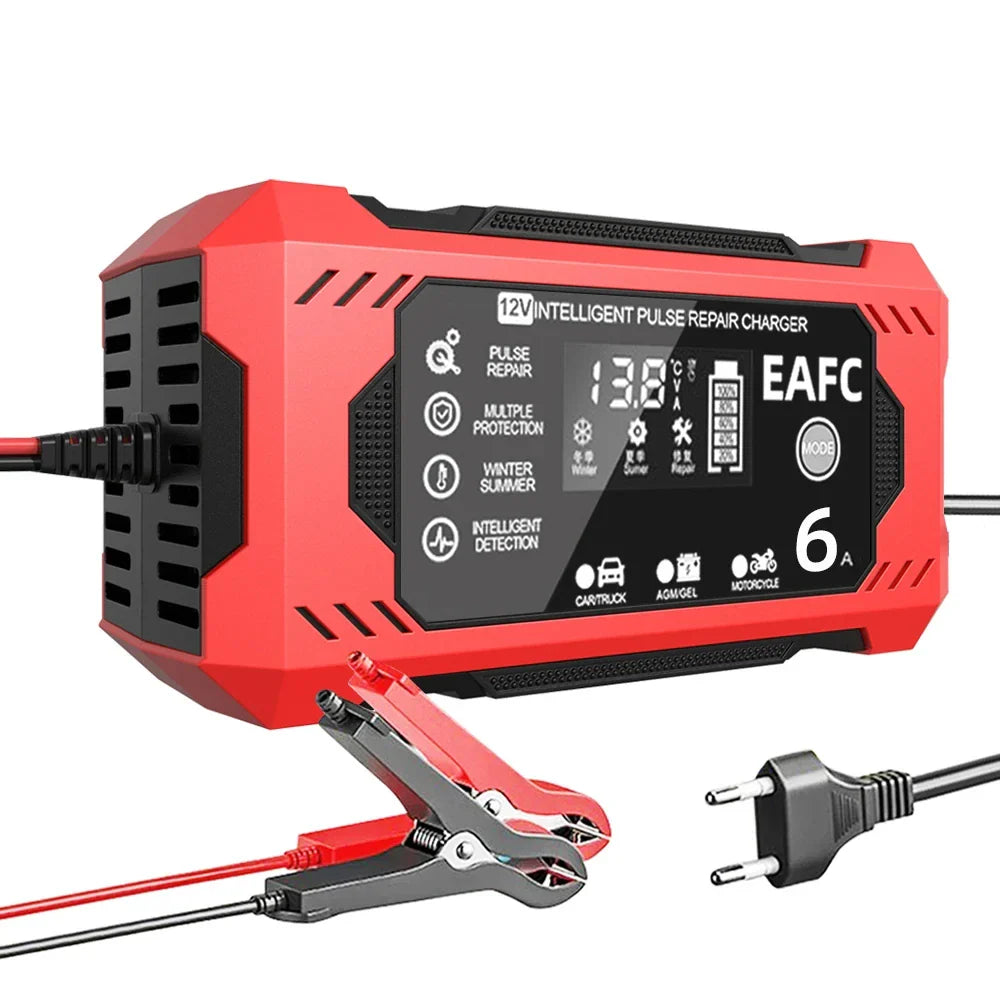 12-24V 6/8A Full Automatic Battery charger, Digital LCD Display Car Chargers Power Repair Chargers, Wet Dry Lead Acid.
