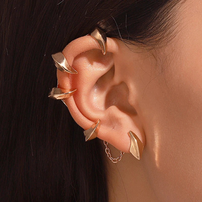 Vintage Dark Gothic Dragon Devil Claw Ear Cuff Earring For Women Men Helix Piercing Clip-on Punk Goth Vampires Halloween Jewelry
