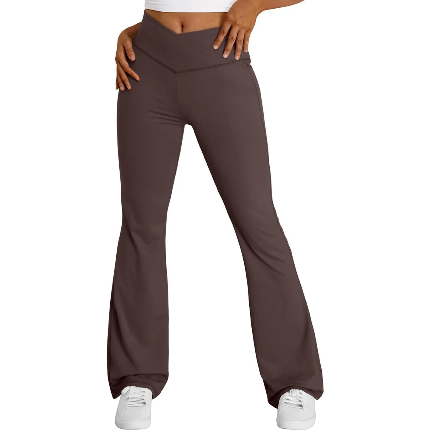 Women s High Waist Yoga Leggings with Tummy Control and Flare Leg Design for Bootcut Style Solid Color Pants