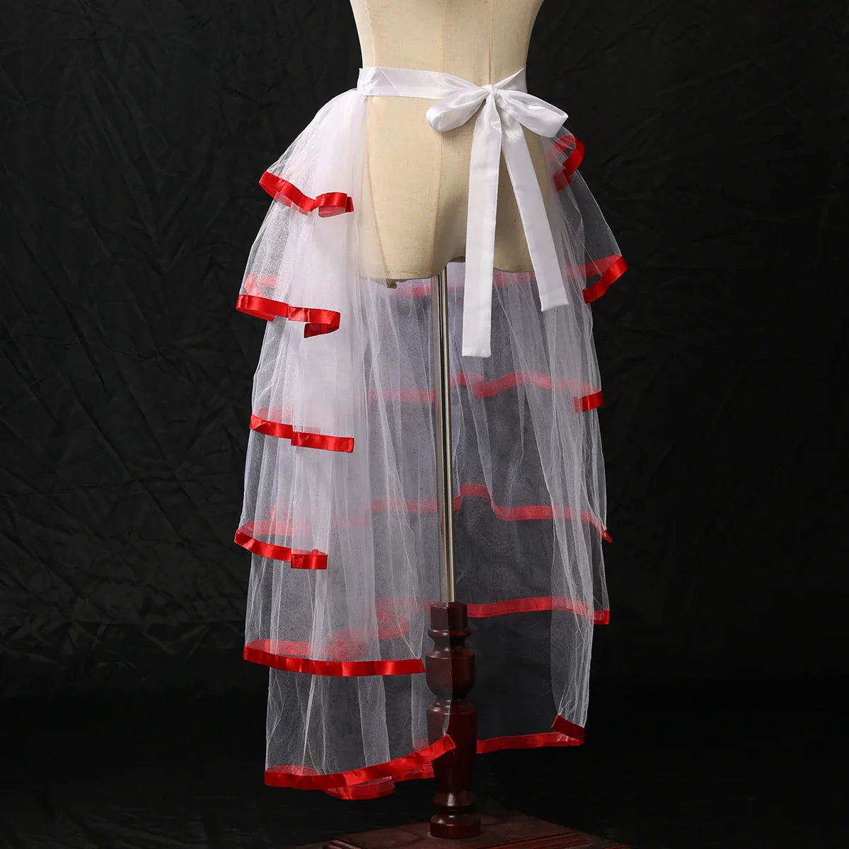 Steampunk Skirt Ruffles Tulle Overskirt Women Lady Gothic Punk Sexy Lolita Cocktail Party Puffy Mermaid Overskirts