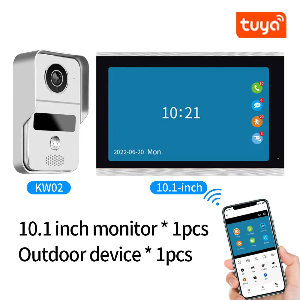 Tuya App Wifi Video Intercom Kits Visual Doorbell System 1080P Entry Doorphone Door Camera for Home Villa Apartment
