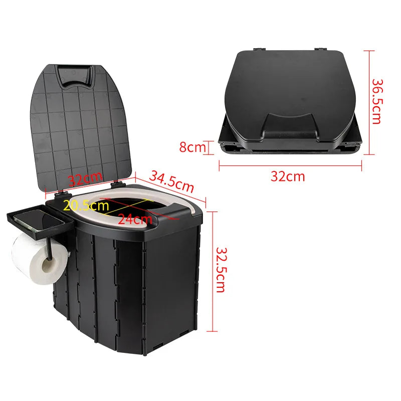 Covered Outdoor Folding Toilet, Camping Toilet, Adult Vehicle-Mounted Toilet, Children's Portable Mobile Toilet