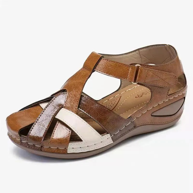 Ladies Sandals Summer Women's Shoes Large Size Wedge Sandals Bunch Foot Casual Printed Sandals Ladies sandals for women