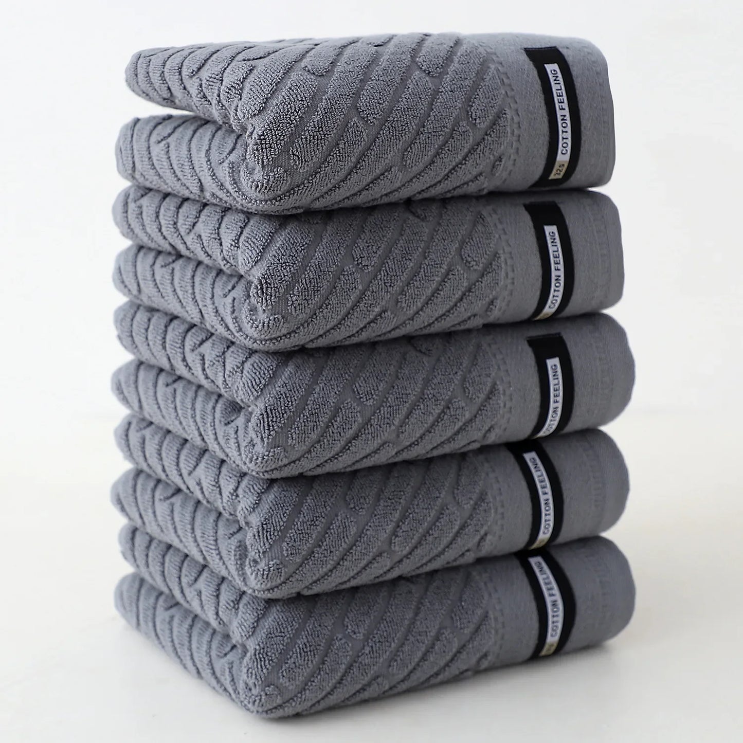 5-Pack Cotton Towel Set, Highly Absorbent, Skin-Friendly Bathroom, Face Washing, Bathing and Traveling