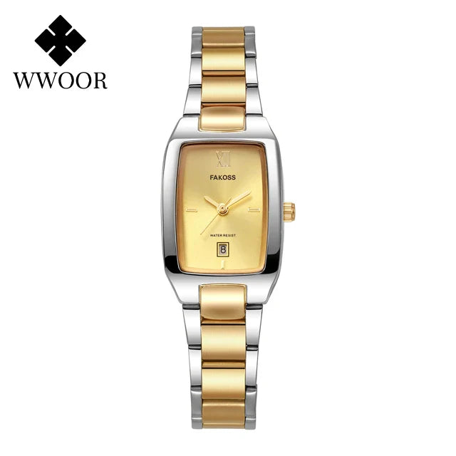 WWOOR Luxury Woman's Watch Elegant Waterproof Stainless Steel Watch for Ladies Dress Square Quartz Women's Watches Reloj mujer
