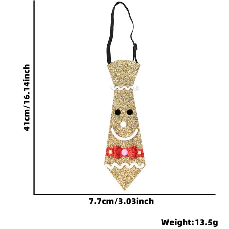 1PC 2024 Christmas Neckties Cartoon Christmas Ties For Boy Girl Santa Claus Party Kids Costume Accessories Christmas Decoration