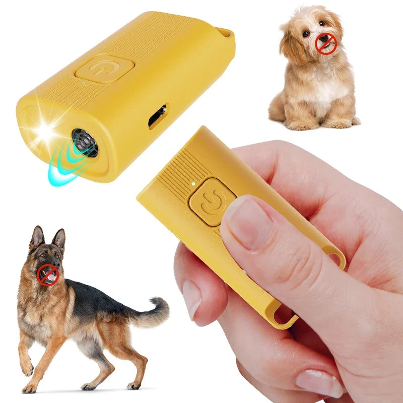 Portable, Rechargeable Dog Training Anti-Barking Device with LED Light (Non-Shock Warning Device)