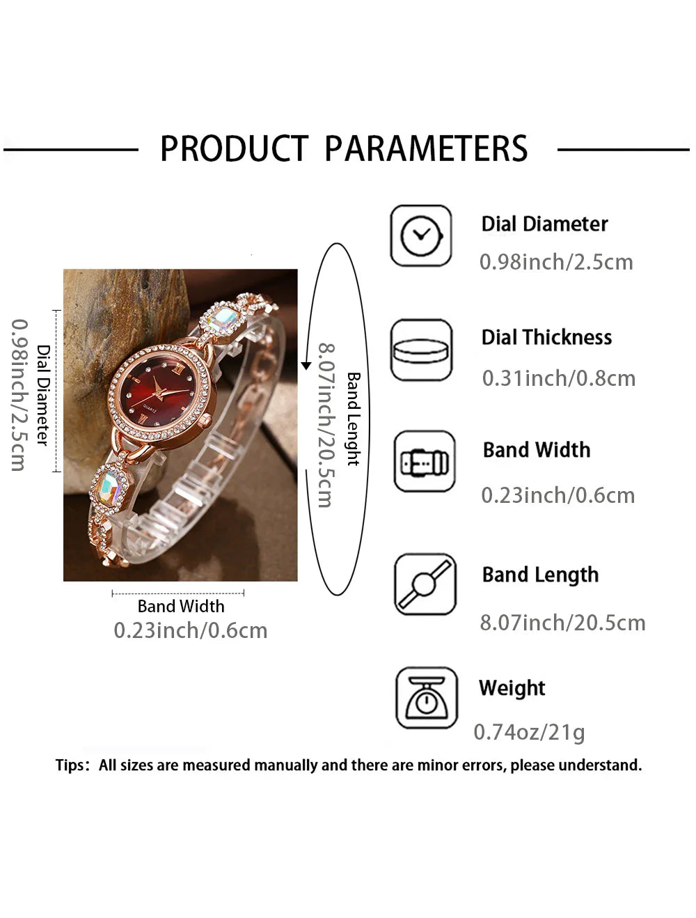 Exquisite women's bracelet watch set, 3 pieces/set women's watch combination, ideal gift for her