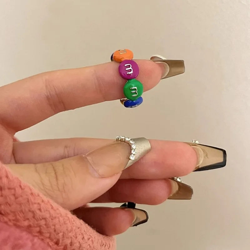 2024 New Style Trendy Candy Color 925 Sterling Silver Female Party Ring Promotion Jewelry For Women Birthday Gifts No Fade