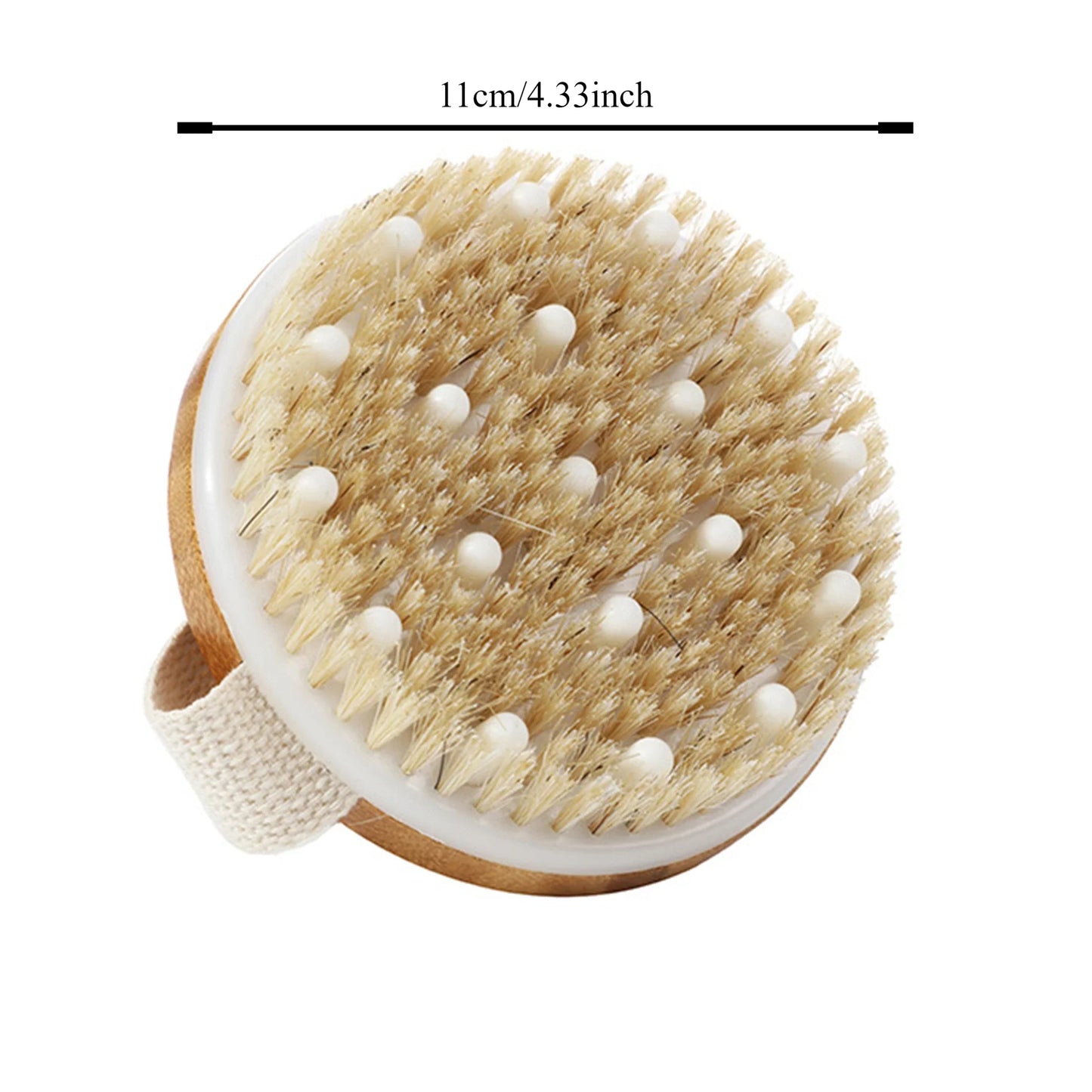 Handheld portable shower brush Natural Wooden Wet Dry Skin Body Bristle Brush Soft SPA Brush Bath Massager