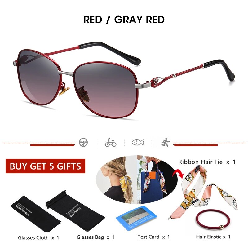 CoolPandas 2022 New Style Women's Sunglasses Gradient Polarized Lens Luxury Design Ladies Elegant UV400 Lunette De Soleil Femme