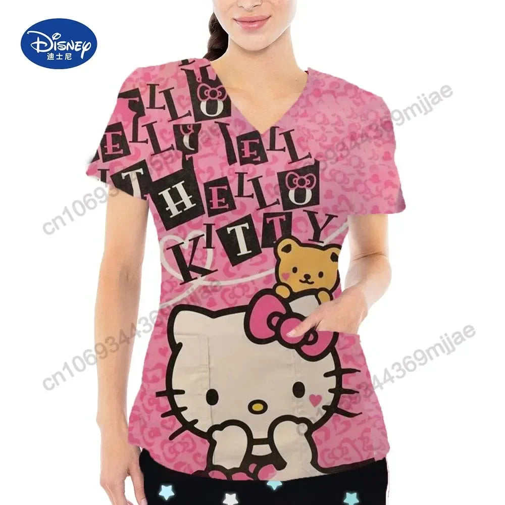 V-neck Female Clothing Women Summer 2023 Casual Wear Fashion Anime Tshirt Free Shipping 2000s Clothes Y2k Tops Women's T-shirt