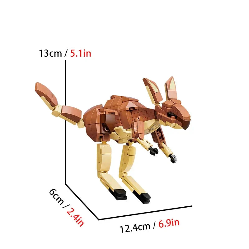 Creative Animal Models MOC Building Blocks Giraffe Lion Wolf Children DIY Assembled Brick Toys for Boy Birthday Christmas Gifts