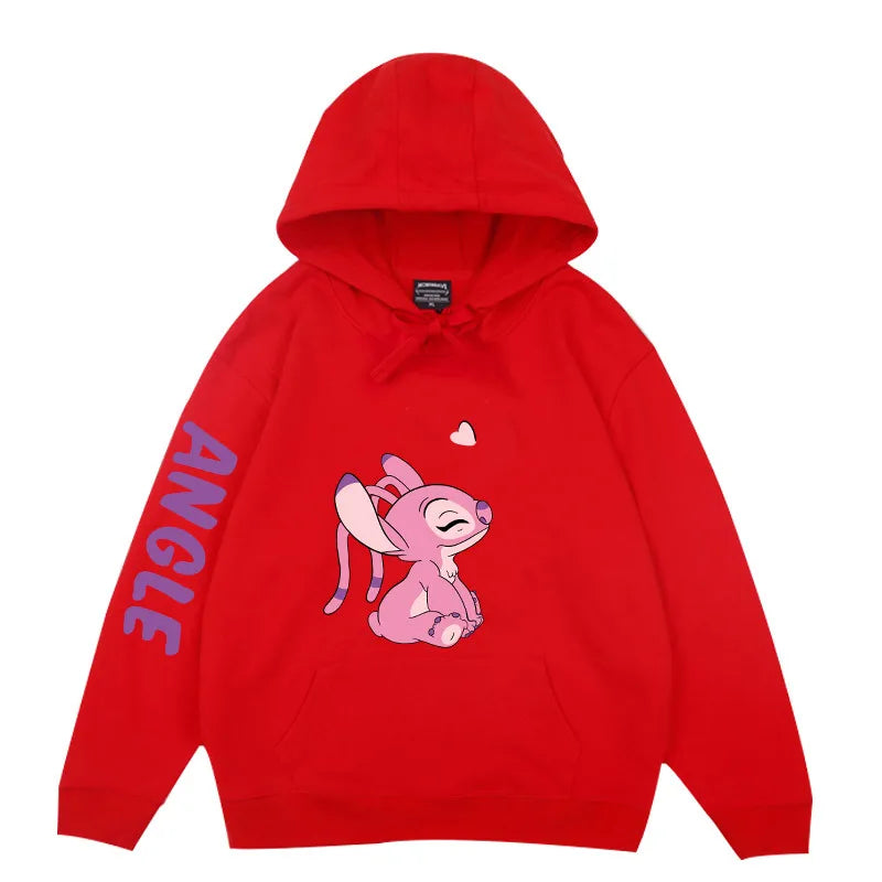 Disney Winter Couples Hoodie Stitch Sweater Loose Jacket Clothes Women's Tops