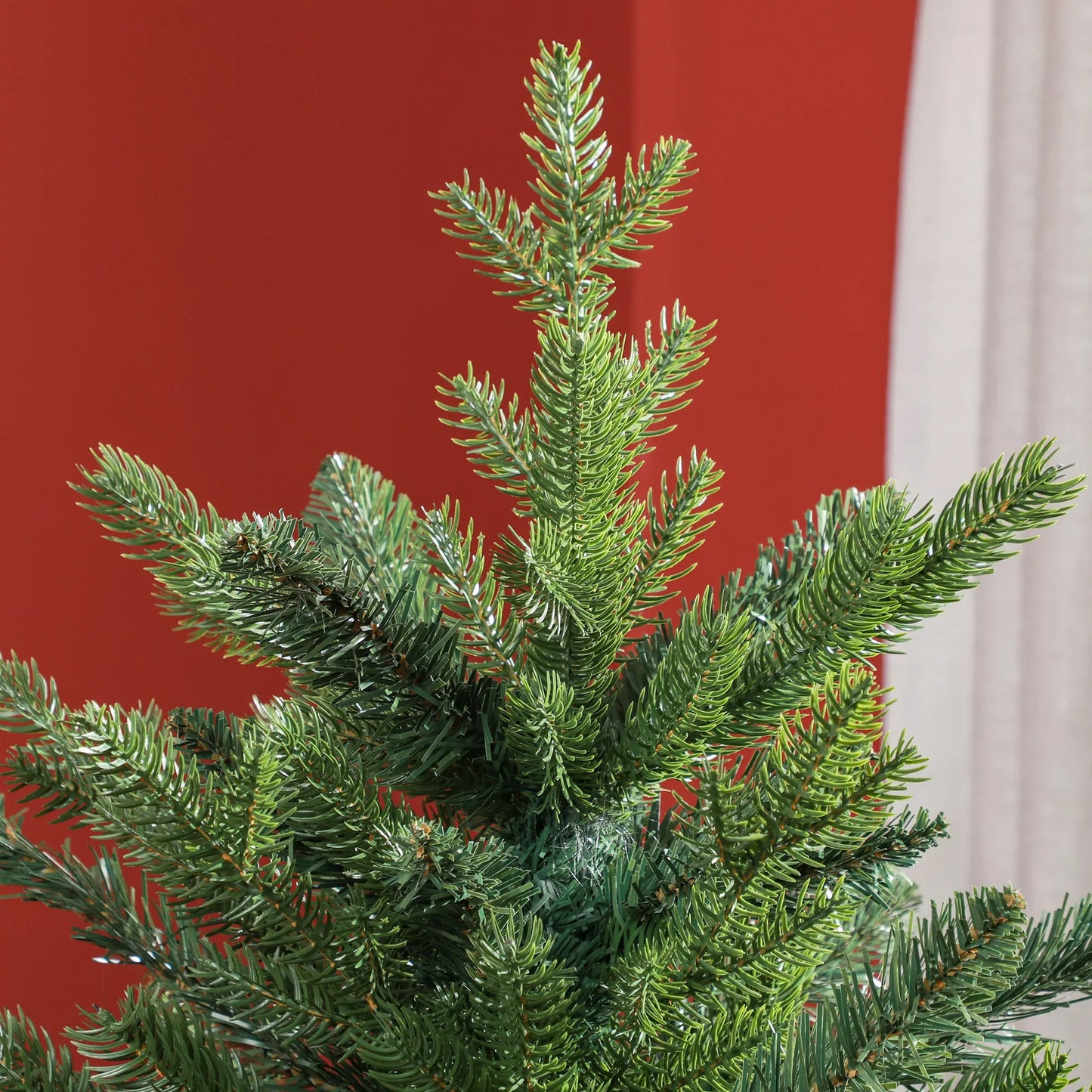 Homcom 7 ft Artificial Christmas Tree with Metal Stand, Hinged Branches