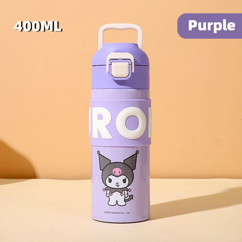 Sanrio Cinnamoroll Kuromi Water Bottle My Melody Student Kid Portable Vacuum Water Bottle Kawaii Children's Insulated Water Cup