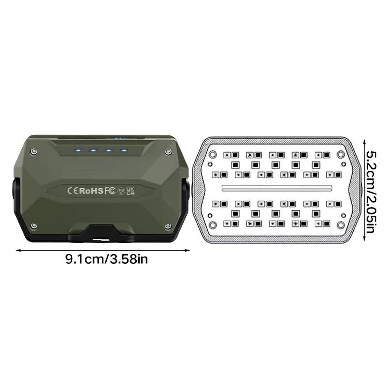 Portable Outdoor Camping Lights, Rechargeable Work & Atmosphere Hanging Lights, Long-Range LED Tent Lighting
