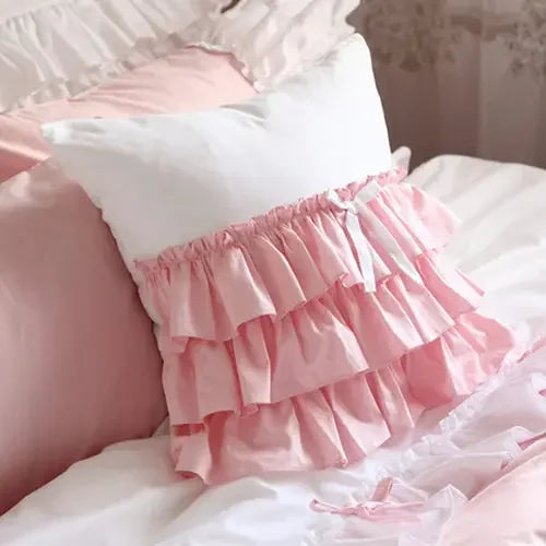 New Sweet cake layers decorative pillowcase cotton European style princess pillow case girls bedroom pillow cover (NO filler)