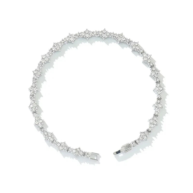 Round Stone Star Cubic Zirconia Bracelet Hip-Hop Jewelry For Men Shiny Elegant Fashion Accessory Classic Gift For Birthday