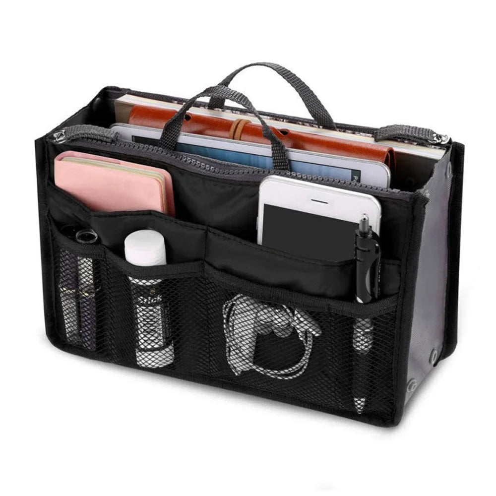 Travel Organizer Insert Bag Canvas Large Liner Lady New Cosmetic Bags Women Tote Home/Car Eco Grocery Makeup Tablet Storage Pack