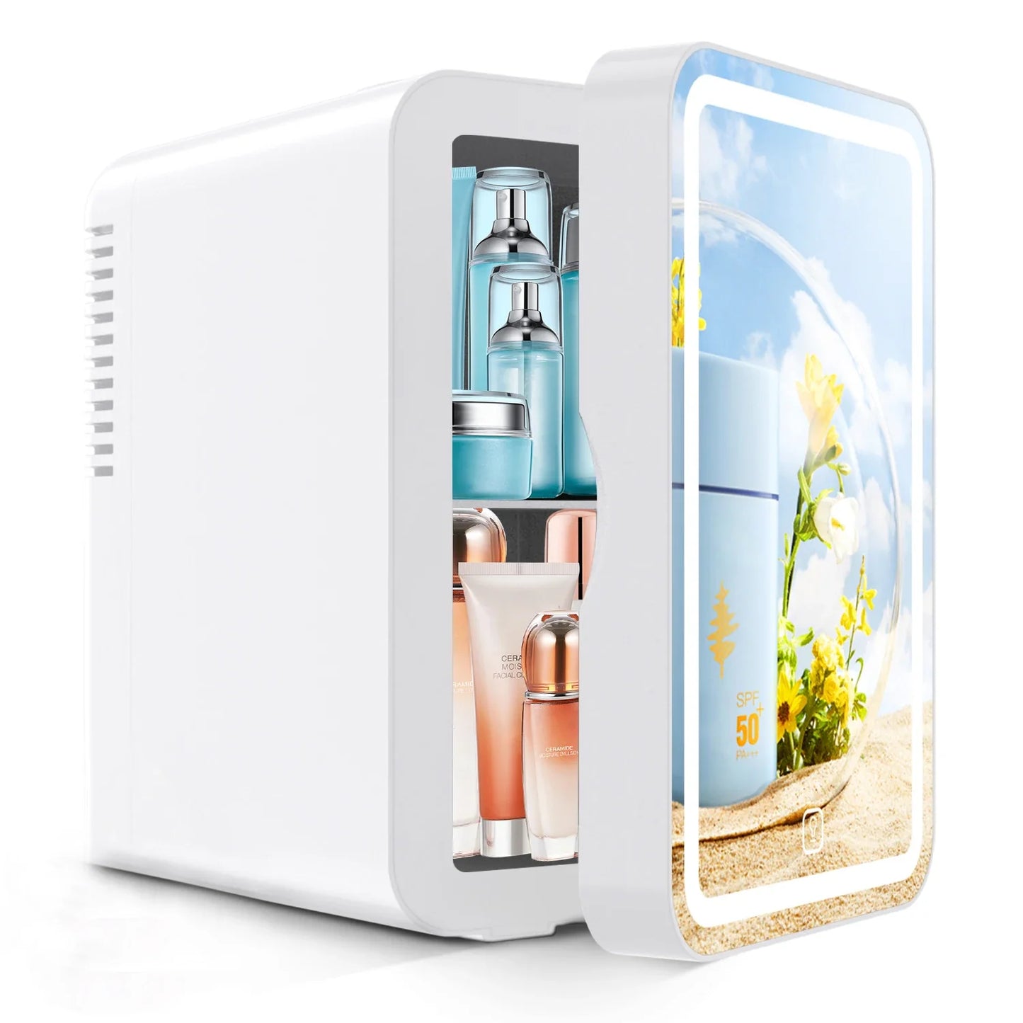 6L mirror beauty makeup refrigerator skin cosmetics skin care mask hot and cold storage portable LED mini refrigerator