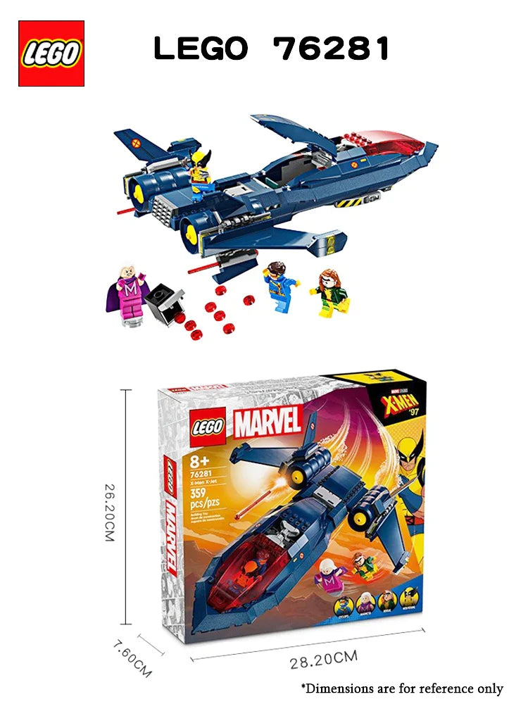 LEGO 76281 Marvel X-Men X-Jet Toy Plane Model Building Kit
