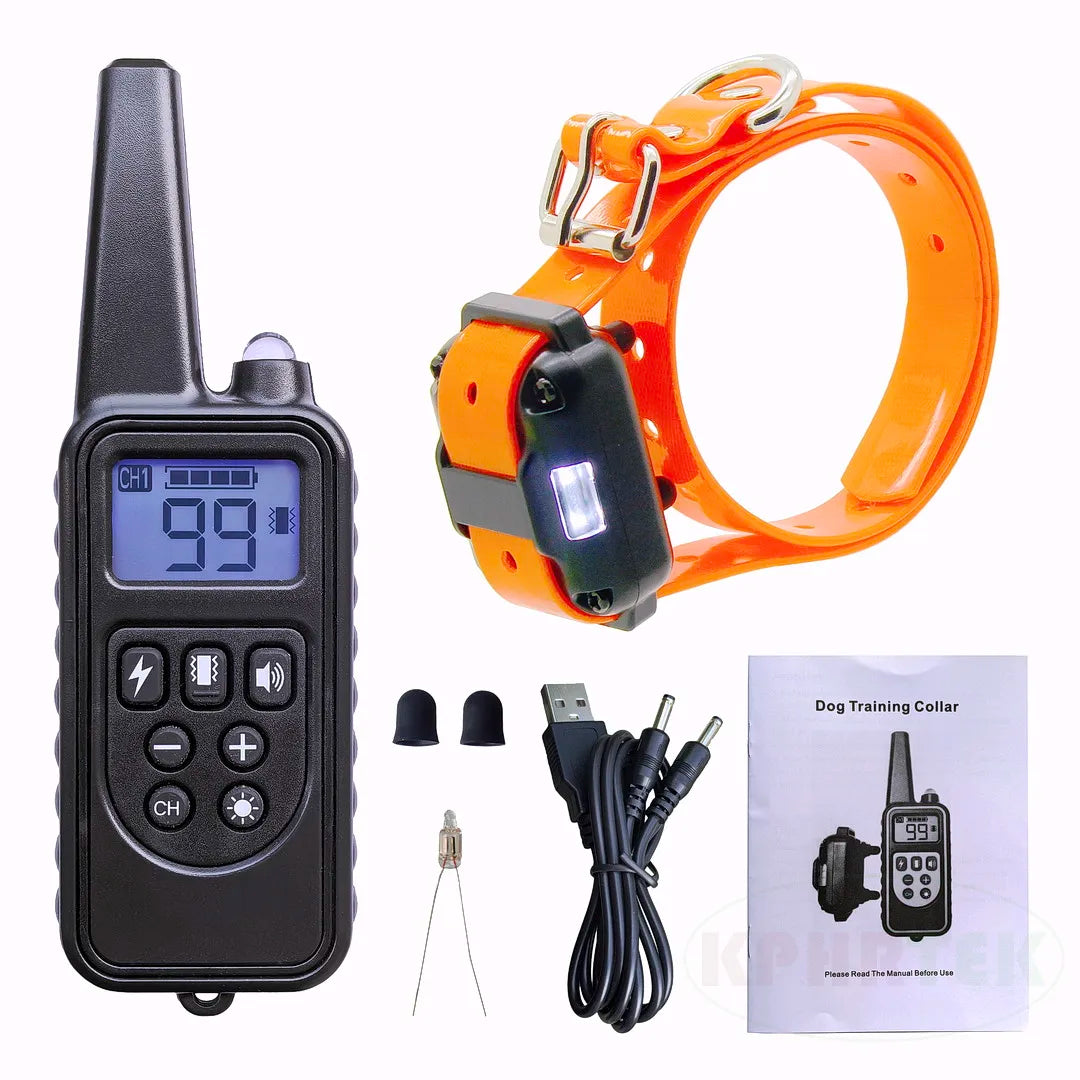H880 Black Remote Dog Training Collar, For 1/2/3 Dogs, Shock, vibration and beep Function, Rechargeable and Waterproof