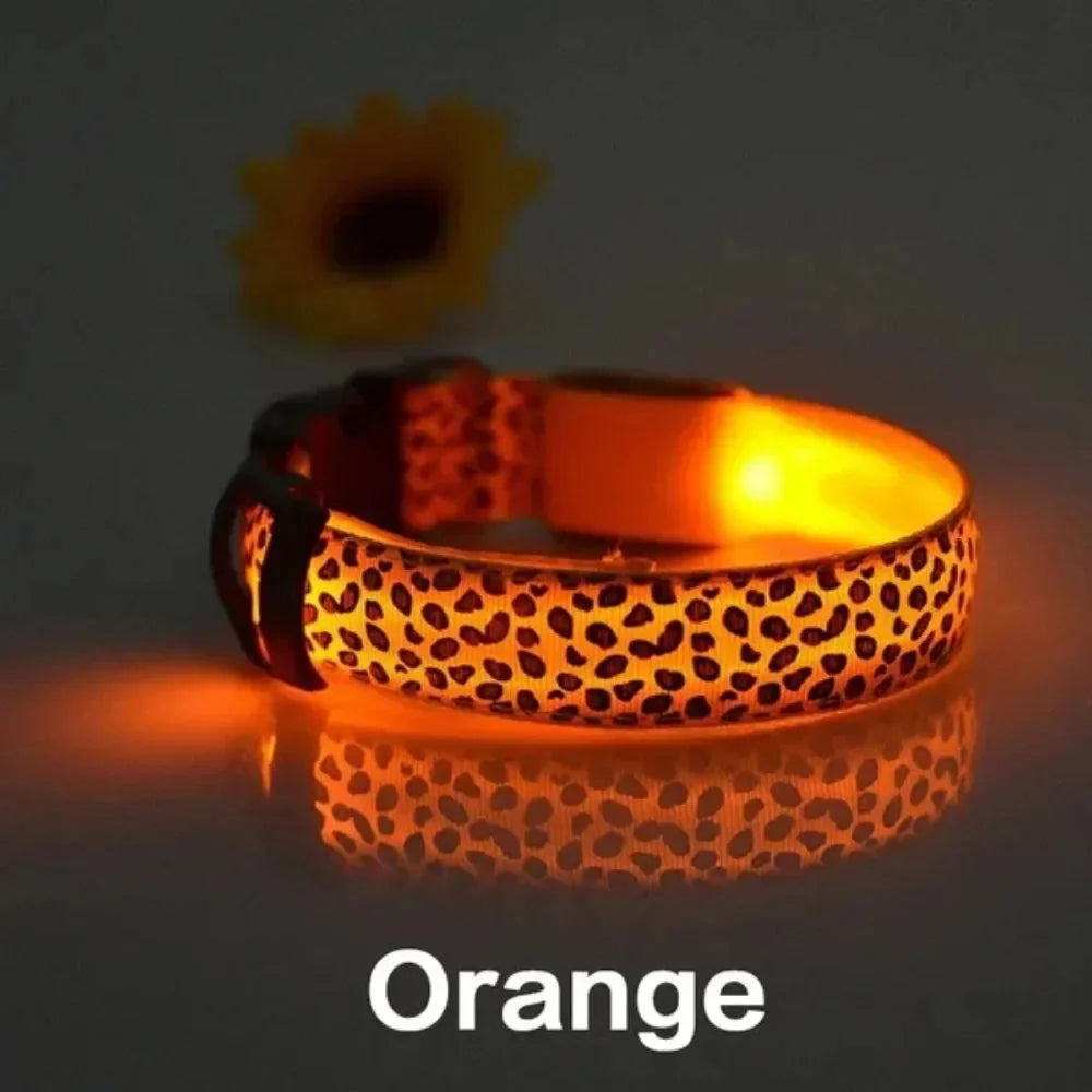 LED Leopard Dog Collar