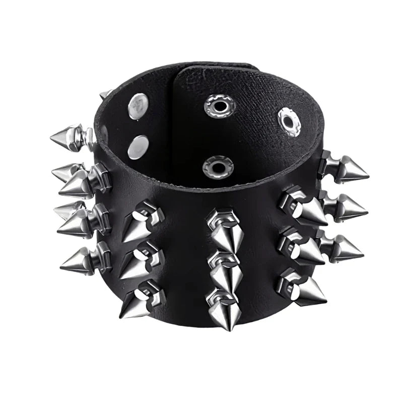 T5UF Stylish Punk Rock Bracelet Square Rivets Punk Wristband Trendy Gothic Jewelry Suitable for Individuality and Comfort