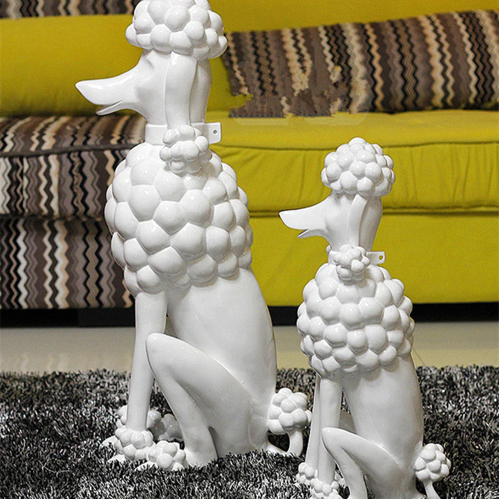 New Highlight Tricolor Resin Poodle European Modern High-end Club Home Fashion AccessoriesRresin Ornaments, Best Gift