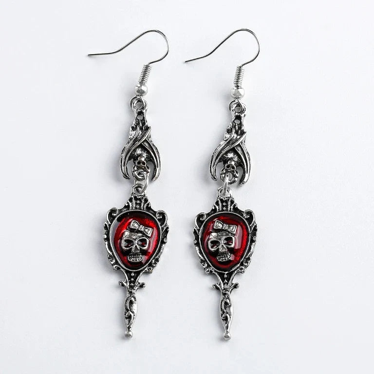 New Dark Vintage Gothic Collection Earrings Sacred Heart Goth Halloween Earrings for Women Red Oil Drop Gothic Punk Accessories