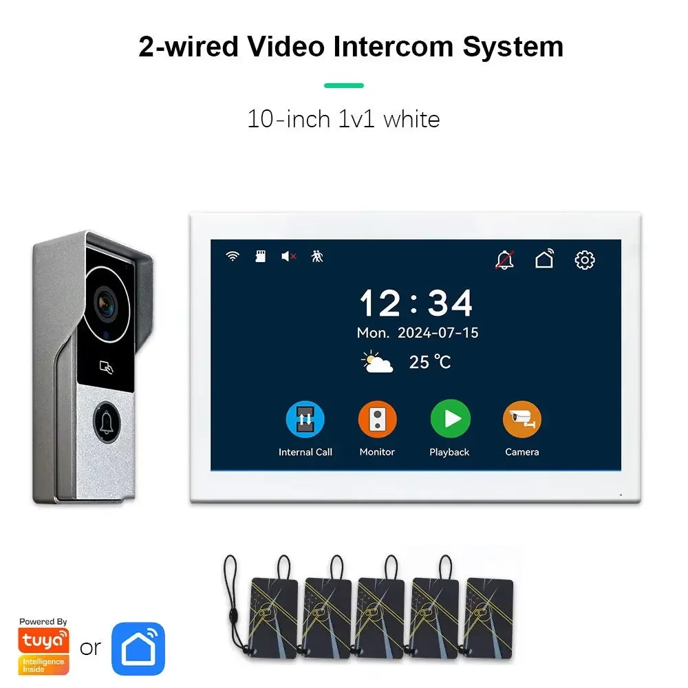 ANJIELO SMARTANJIELO SMART 10 Inch Vide10 Inch Doorbell Video Camera System with 7 Door Lock Intercom - Home Security Protection