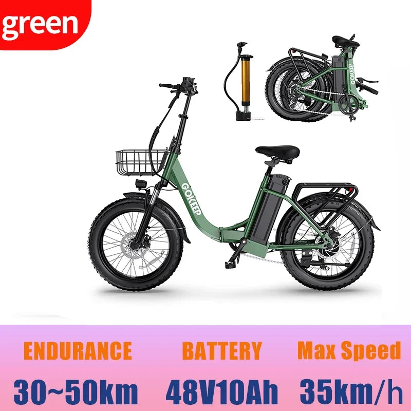 L20 E-Bike 750W motor 48V10AH folding mountain Electric Bicycle Mechanical brake 20*3-inch tire urban commuting Electric Bike