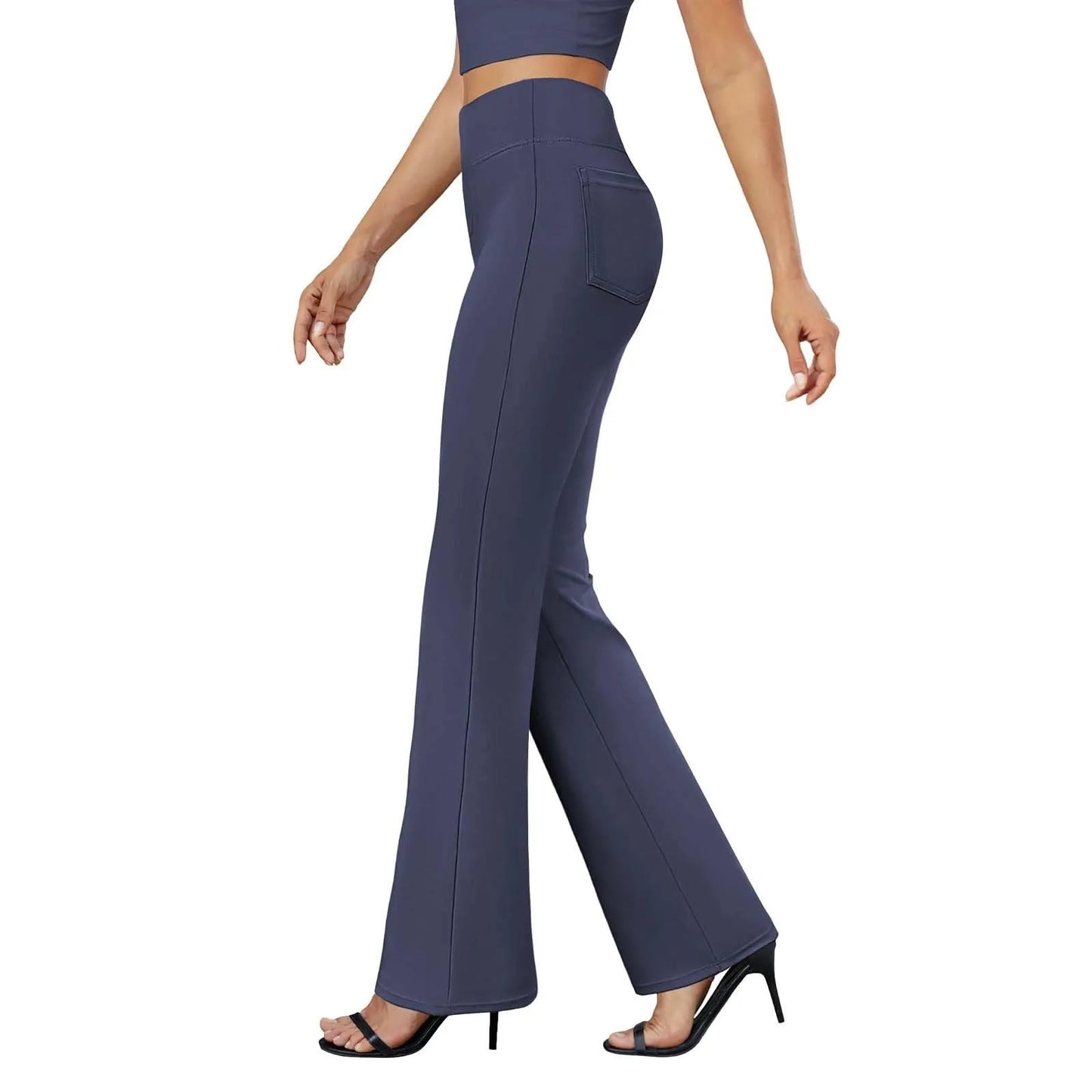 Halara Women's Hight Waist Slim Sport Yoga Flare Pants Casual Wide Leg Leggings Elegant Slim Yoga Pilates Trousers With Pockets