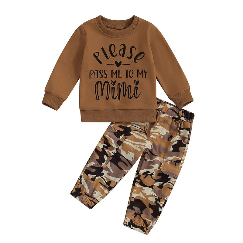 Toddler Baby Girl Outfit 12Months 2t 3t 4t 5t 6t Long Sleeve Sweatshirt Pullover Top Shirt Camouflage Camo Long Pants Set