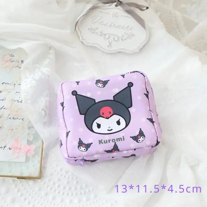 Sanrio Kuromi Storage Bag Cartoon Anime Figures Pochacco Cinnamoroll Purse Q Figural Cute Toy Bag Girls Birthday Christmas Gifts