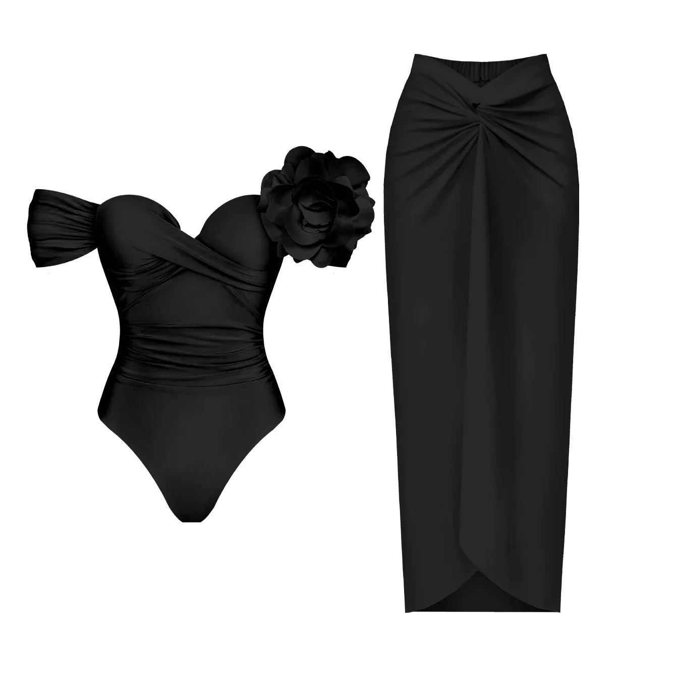 3D Flower Bikini Set Low Waist Swimwear , Women Solid , Sexy Beach Wear Female.