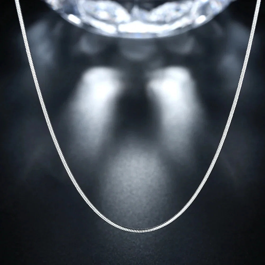 URMYLADY 10pcs Lot 40-75cm 925 Sterling Silver 1MM Snake Chain Necklace for Women Men Fashion Party Wedding Jewelry Gifts
