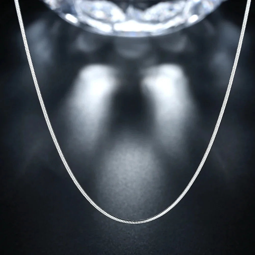URMYLADY 10pcs Lot 40-75cm 925 Sterling Silver 1MM Snake Chain Necklace for Women Men Fashion Party Wedding Jewelry Gifts