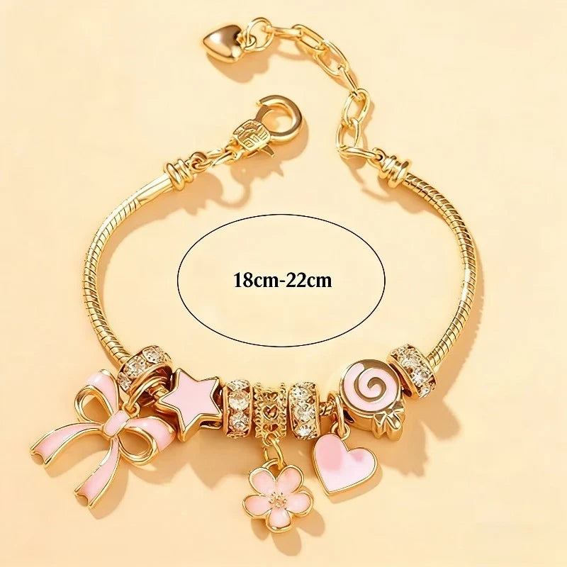 Adjustable Heart Shaped Bracelet Women Bow Heart Shaped Fashion