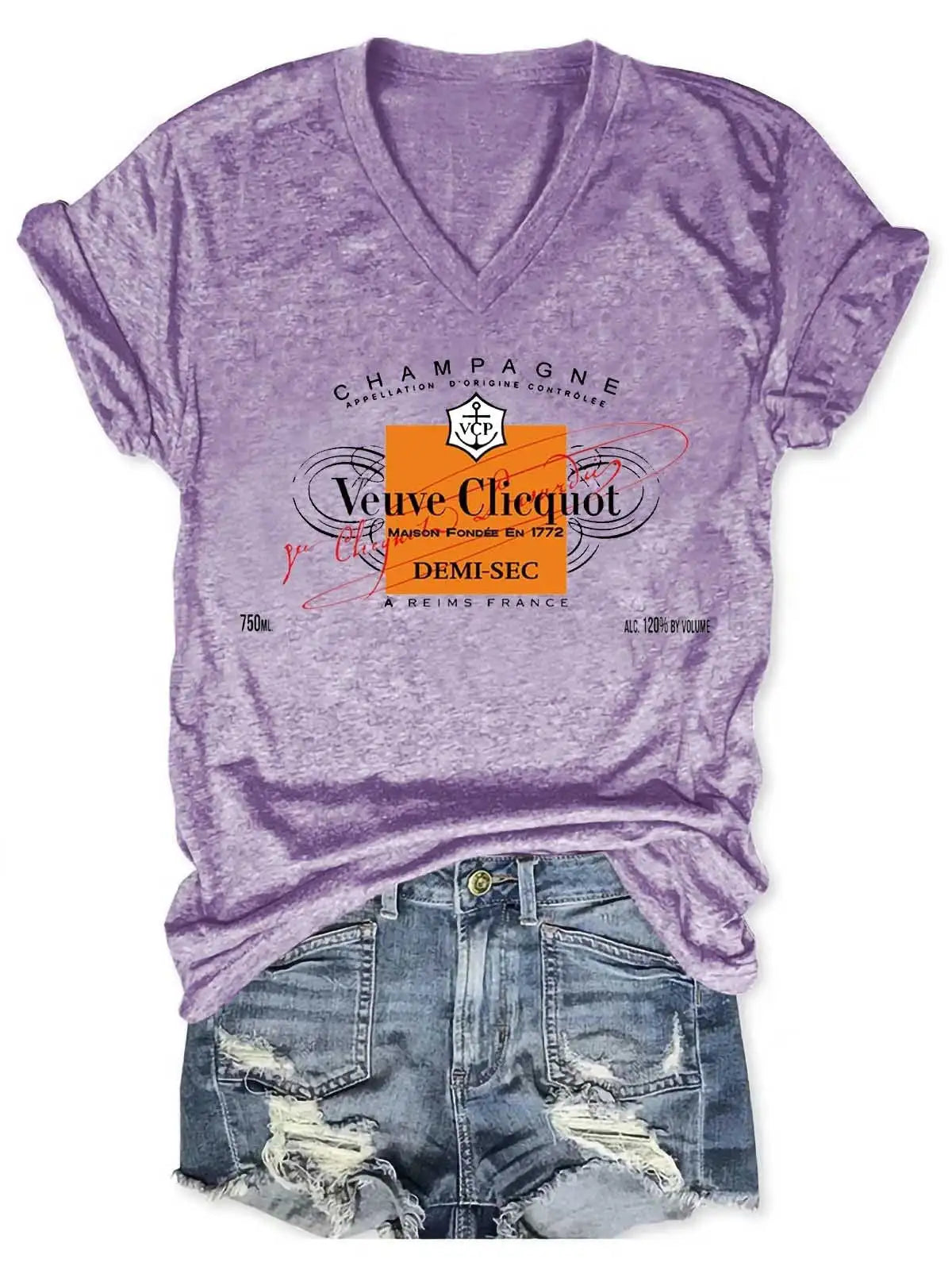 Women's Champagne Tennis Club V-Neck T-Shirt Spring and Summer Fashionable Short Sleeve Tops for Women