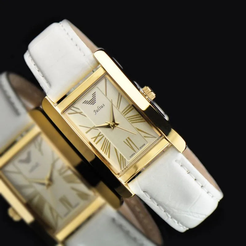 Classic Women's Men Watch Japan Quartz Hour Fine Fashion Bracelet Luxury Brand Leather Clock Girl's Birthday Gift Julius No Box