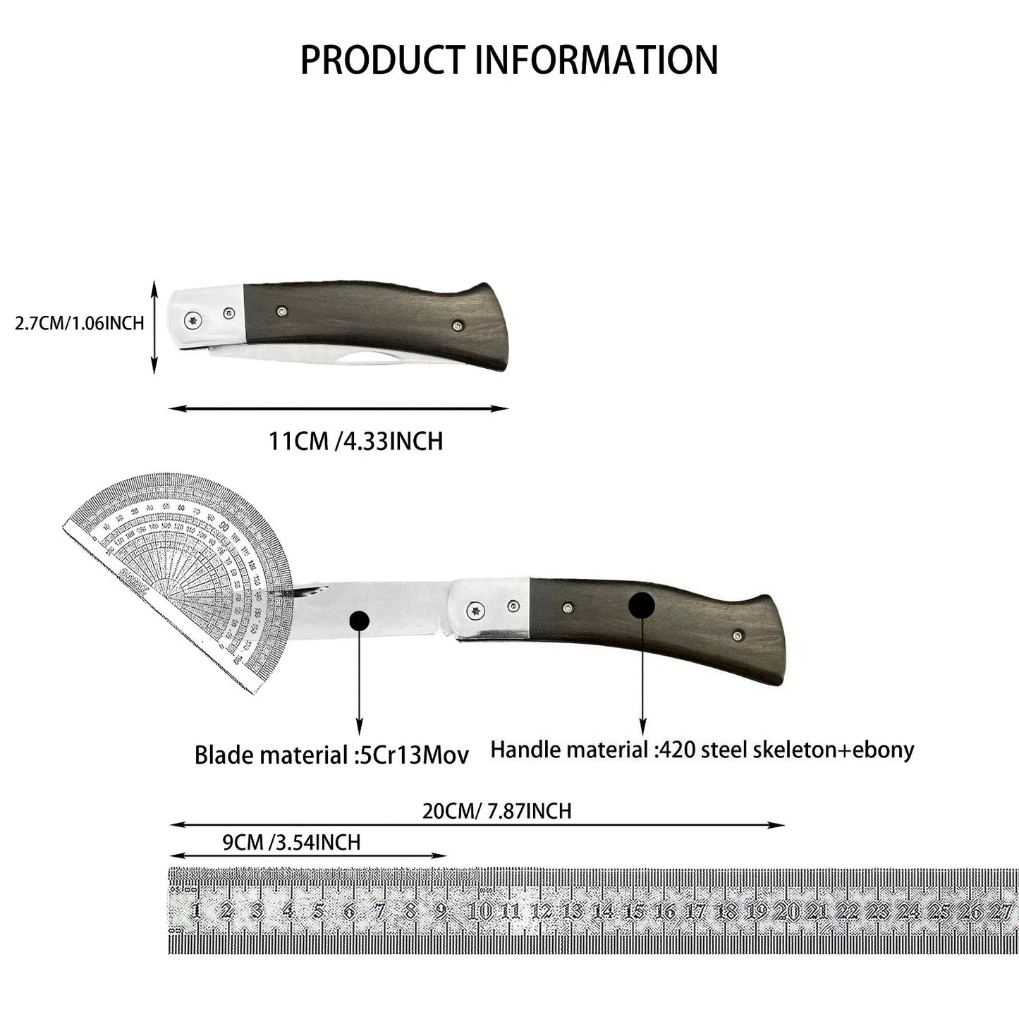 Folding Knife Outdoor Field Hiking Travel Camping Tent Barbecue Fishing Picnic Multi-functional Convenient Tool