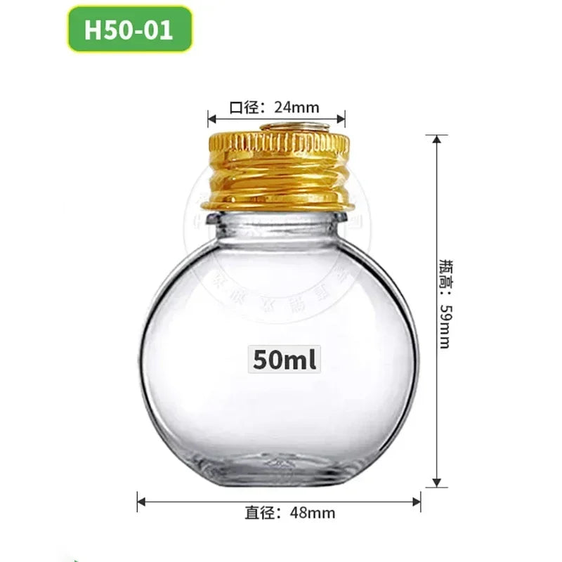 50/100/250ml Fillable Christmas Ball Xmas Tree Hanging Pendant Ornaments Clear Plastic Candy Juice Bottle Home Party Decor