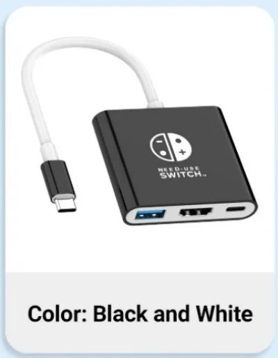 Portable Switch Docking Station TYPE-C Hub with HDMI and USB 3.0 Perfect for Travel and Gaming