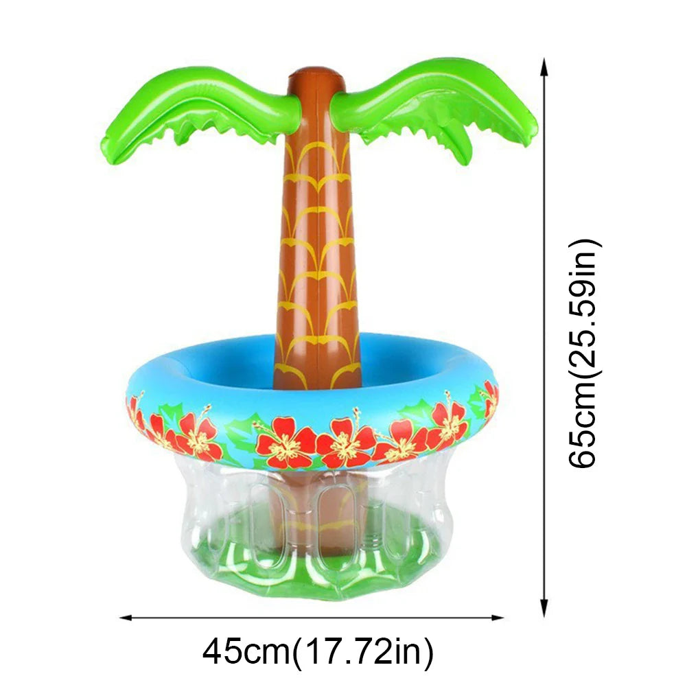 Inflatable Palm Tree Ice Bucket Bear Cooler Drink Holder Hawaiian Birthday Decoration Summer Beach Pool Party Supplies Balloon
