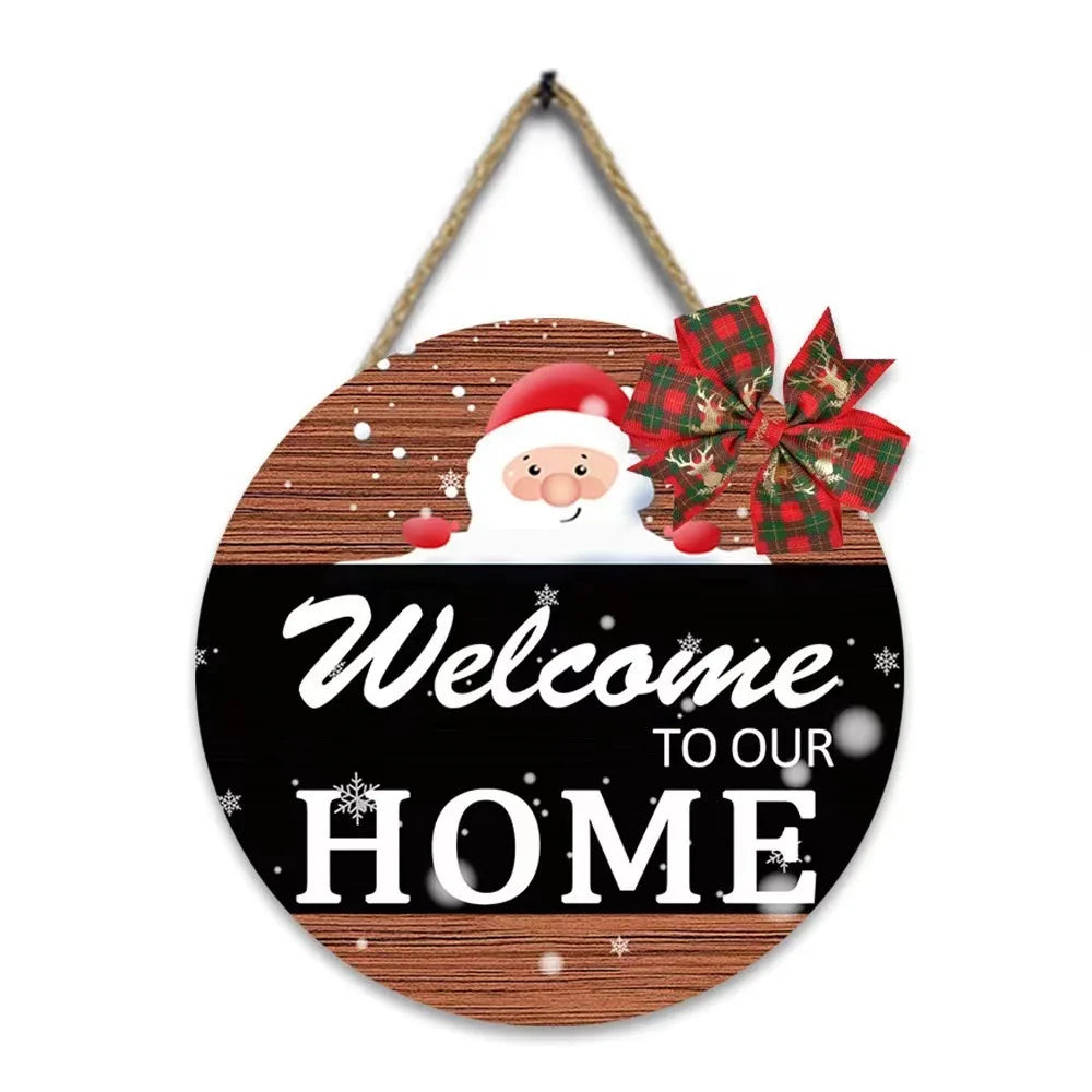 Wall Decoration Hanging Christmas Party Door Sign, Welcome Sign, Wooden Decorations, Living Room Supplies