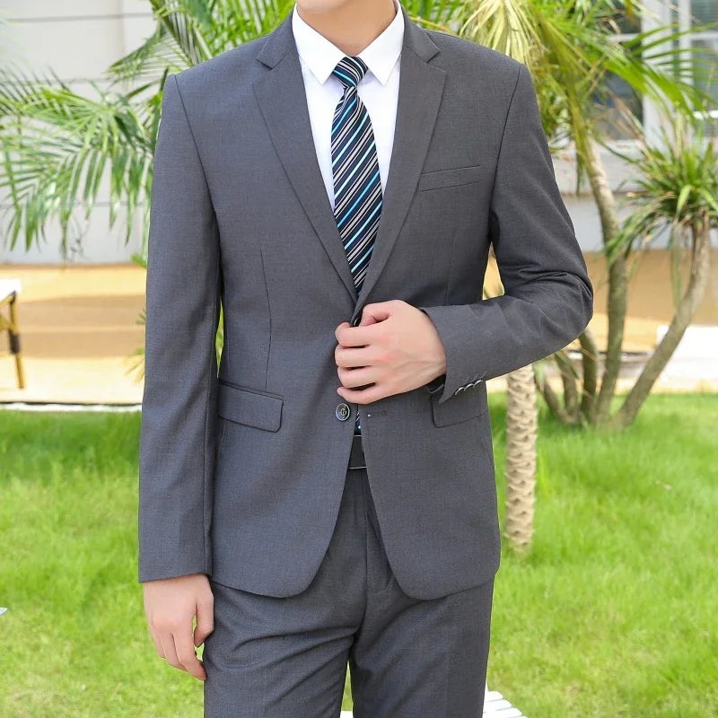 8XL Suit (Blazer+pants) Fashion Business Gentleman Italian Style Professional Suit.