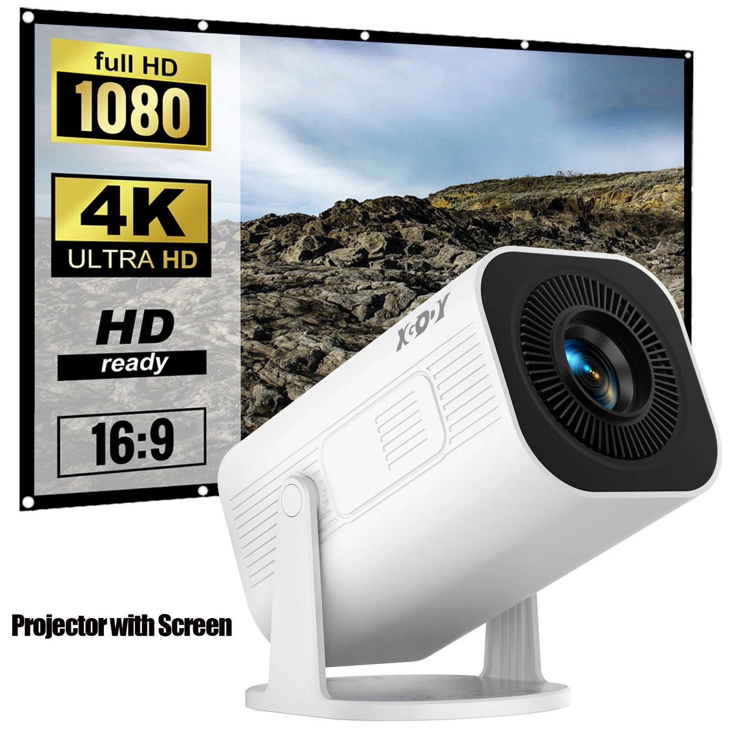 XGODY 260 ANSI 4K Projector Mini Projector Smart Android Keystone Correction Beamer Projectors BT5.0 WIFI6 Home Cinema Portable